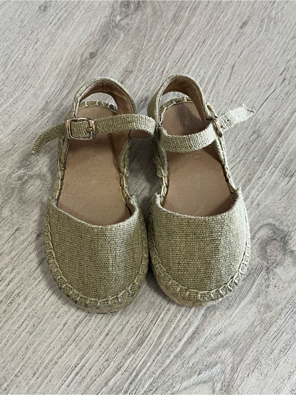 Polo by Ralph Lauren Girls Metallic Gold Espadrille Mary Jane Sandals